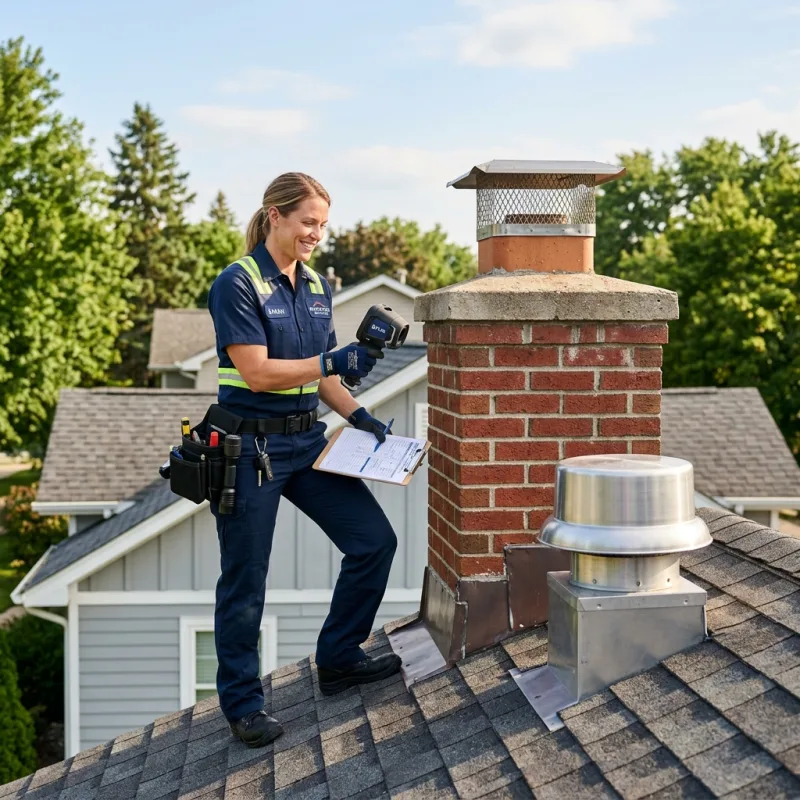 Technician inspecting a Greenvale roof cavity and ductwork for a dead bird